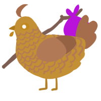 A gold and brown chicken with a lace pattern