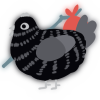 A white and ash chicken with a bar pattern