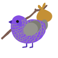 A blurple and ash chicken with a lace pattern