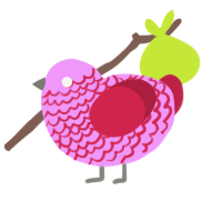 A lavender and crimson chicken with a lace pattern