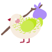 A cream and lime chicken with a half-lace pattern