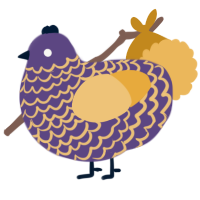 A overcast and honey chicken with a lace pattern