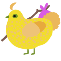 A yellow and honey chicken with a speckle pattern