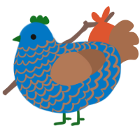 A sapphire and brown chicken with a lace pattern