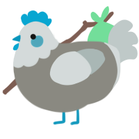 A ash and silver chicken with a head pattern