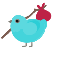 A aqua chicken with a head pattern