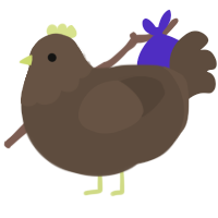 A bark chicken with a head pattern