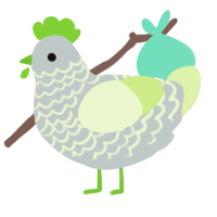 A silver and apple chicken with a lace pattern