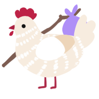 A cream chicken with a bar pattern