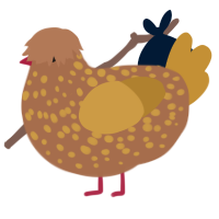 A brown and gold chicken with a speckle pattern