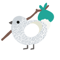 A mist and white chicken with a double-lace pattern