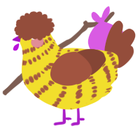 A yellow and russet chicken with a lace pattern