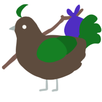 A bark and leaf chicken
