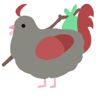 A ash and red chicken