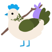 A cream and olive chicken with a neck-speckle pattern
