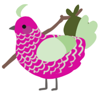 A fuchsia and gluppy chicken with a lace pattern