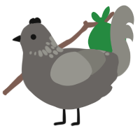 A grey and ash chicken with a neck-speckle pattern