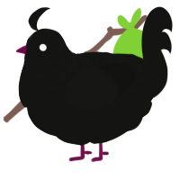 A black chicken with a half-lace pattern
