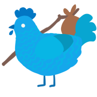 A sky and cerulean chicken with a lace pattern