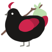 (unnamed), a sable and crimson chicken