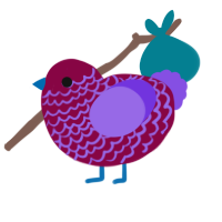 A maroon and blurple chicken with a lace pattern