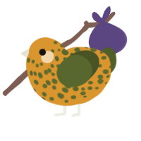 A orange and olive chicken with a speckle pattern