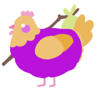 A amethyst and honey chicken with a head pattern