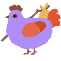 A lilac and vermilion chicken