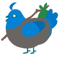 A grey and sapphire chicken with a head pattern