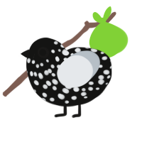 A black and mist chicken with a speckle pattern