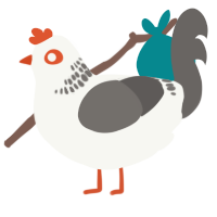 A white and grey chicken with a neck-band pattern