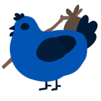 A ultramarine and tumblr chicken