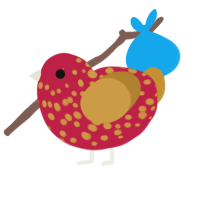 A crimson and gold chicken with a speckle pattern