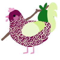 A wine and apple chicken with a double-lace pattern