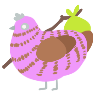 A lavender and brown chicken with a bar pattern