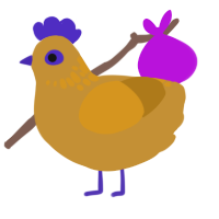A gold and ochre chicken with a neck-speckle pattern