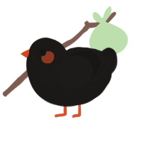 A sable chicken with a half-lace pattern