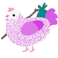 A white and orchid chicken with a double-lace pattern