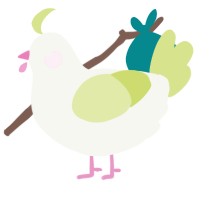 A white and lemon chicken with a double-lace pattern