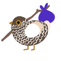 A bark and cream chicken with a lace pattern