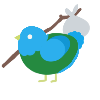 A viridian and sky chicken with a head pattern