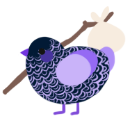 A tumblr and lilac chicken with a double-lace pattern