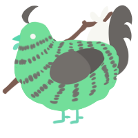 A spring and grey chicken with a bar pattern