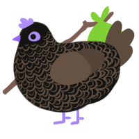 A black and bark chicken with a double-lace pattern
