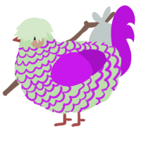 A gluppy and amethyst chicken with a lace pattern
