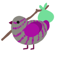 A ash and plum chicken with a bar pattern