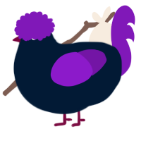 A tumblr and violet chicken