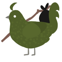 A olive chicken with a speckle pattern
