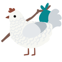 A white and mist chicken with a lace pattern