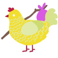 A yellow and lemon chicken with a lace pattern